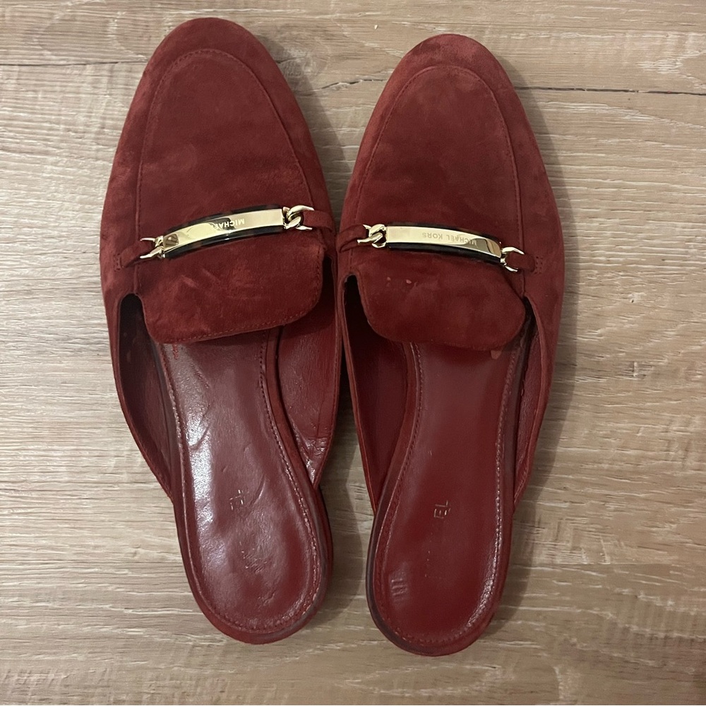 Michael Kors Maroon slip on loafers *previously worn*